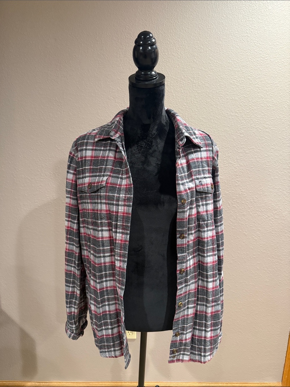 Carhartt Gray & Red Plaid Lightweight Shirt Jacket